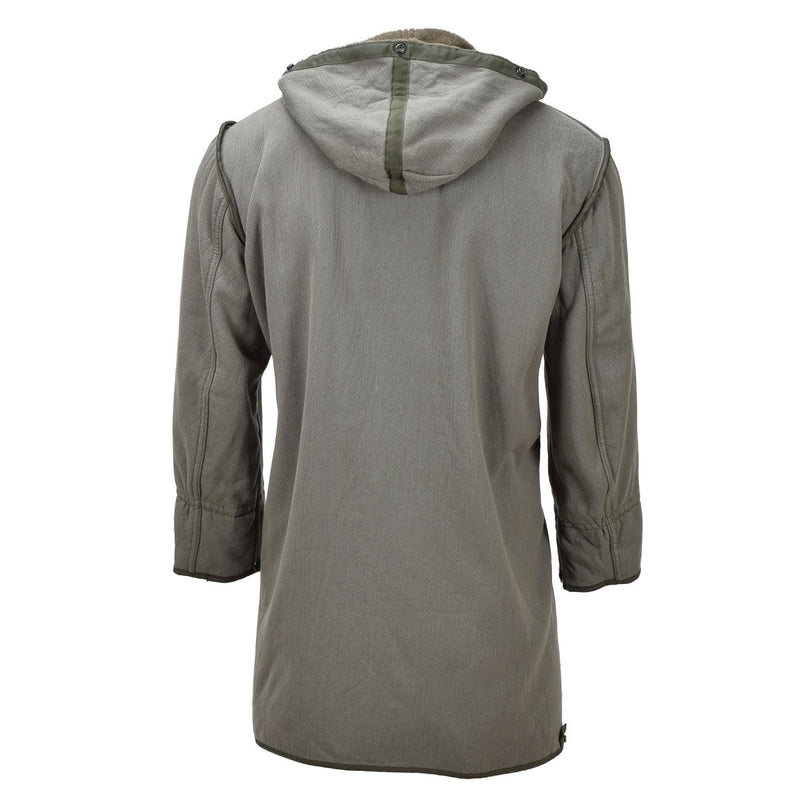 Original German military long parka faux fur liner thermal hooded army olive - GoMilitar