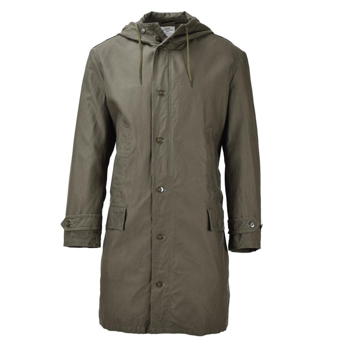 Original deutsche Militär lange Parkajacke oliv mit Kapuze Feldmantel Army Outdoor - GoMilitar