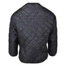 Original German military quilted jacket liner in black, designed for thermal insulation and cold weather comfort.