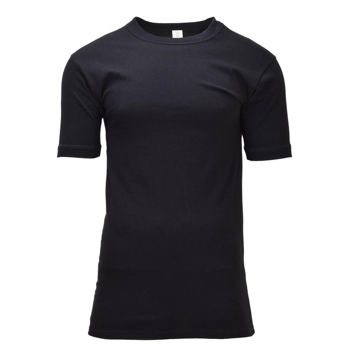 Original deutsches Militär-Unterhemd Kurzarm Army Issued Surplus Black aus atmungsaktiver Baumwolle für Komfort und Haltbarkeit
