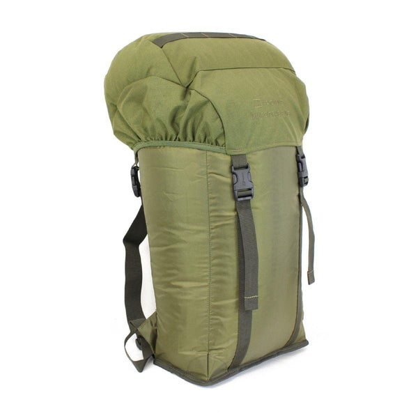 Original Holland Dutch military olive green backpack with shoulder straps and secure buckle closure for outdoor use
