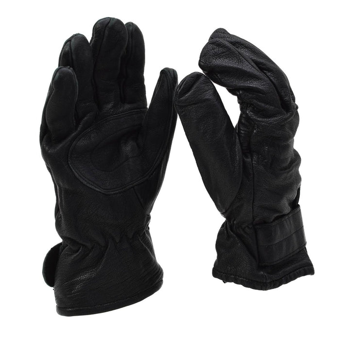 Original ungarische Armee-Lederhandschuhe, gefüttert, Militär, Winter, Outdoor, Schwarz – GoMilitar