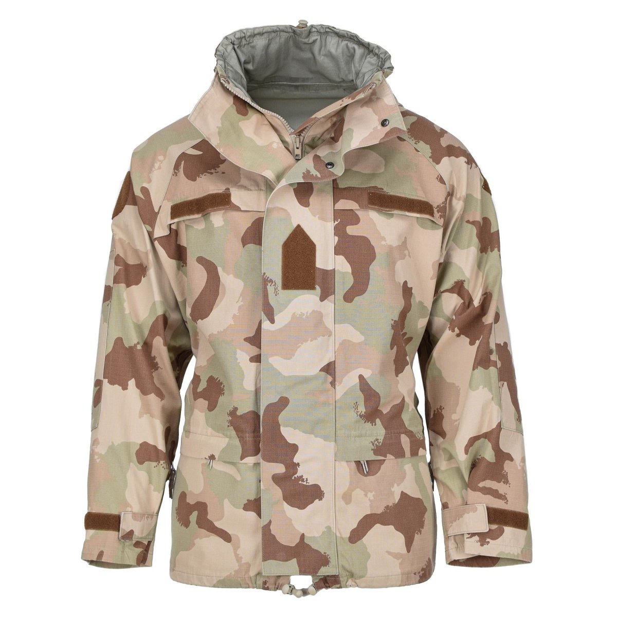 Original Regenjacke der ungarischen Armee, Kampftarnung, Wüsten-Regenjacke, wasserdicht, mit Kapuze
