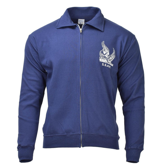 Original italienische Luftwaffe, militärblaue Sportjacke mit durchgehendem Reißverschluss, Sportbekleidung, NEU – GoMilitar