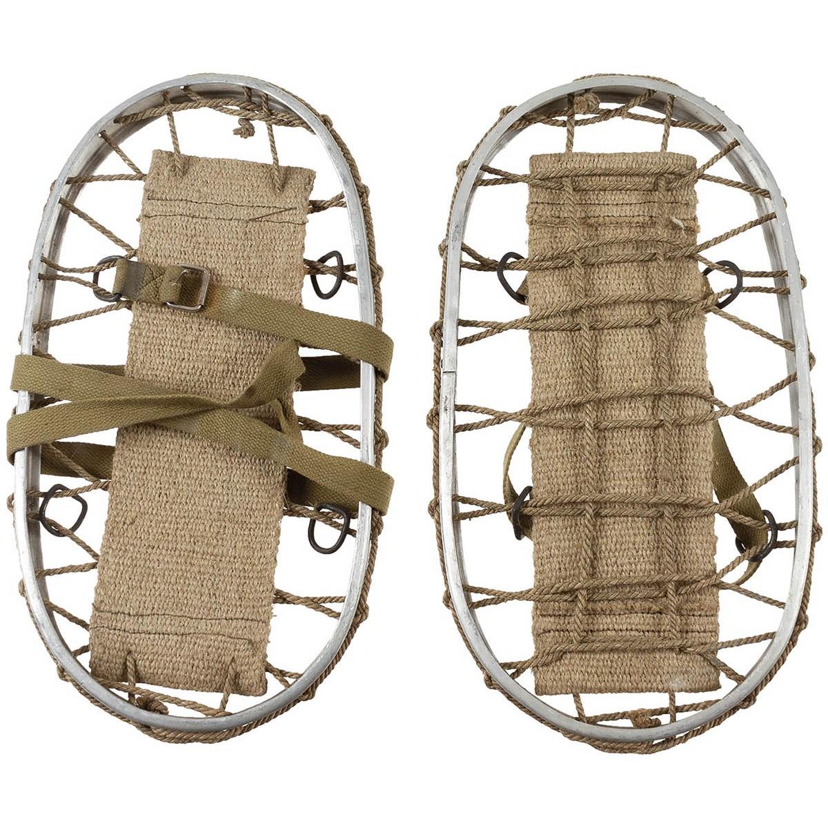 Original italienische Armee-Schneeschuhe, Militär-Aluminium-Rahmenriemen, Winter