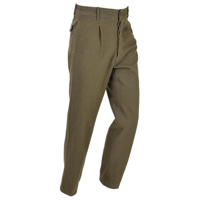 Original italienische Armee-Wolluniform, olivgrüne Hose, Kleid, formelle Vintage-Hose – GoMilitar