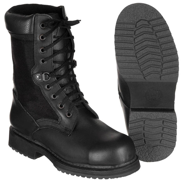 Original italienische Militärkampfschuhe, leichtes Leder, Winter, Schwarz – GoMilitar