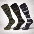 Original italienische Militär-Wintersocken Esercito, lang und hoch, 3er-Pack, Tarnfarben