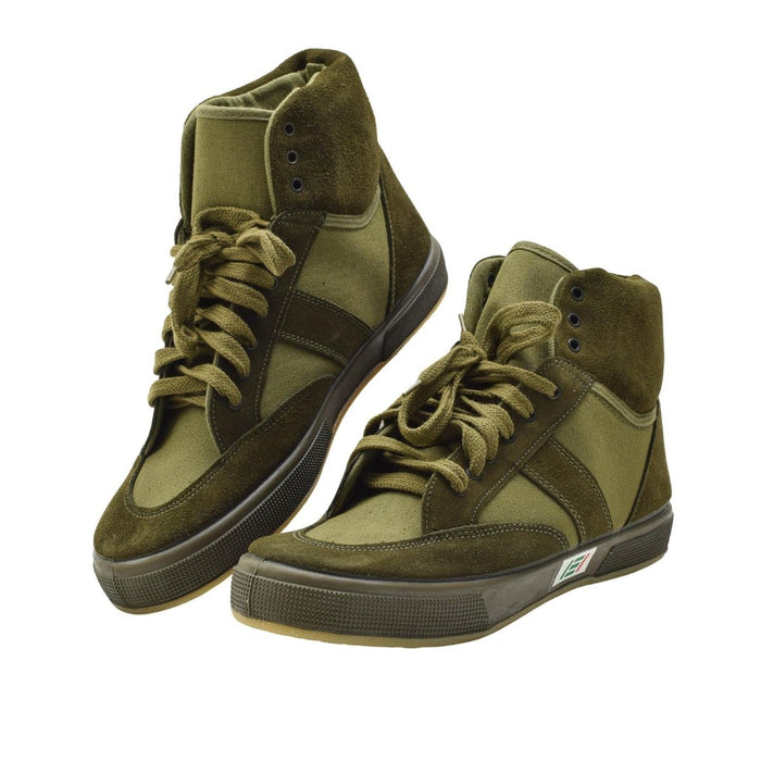 Original italienische Militär-Turnschuhe, High-Top, langlebiges Design, Training, Oliv – GoMilitar