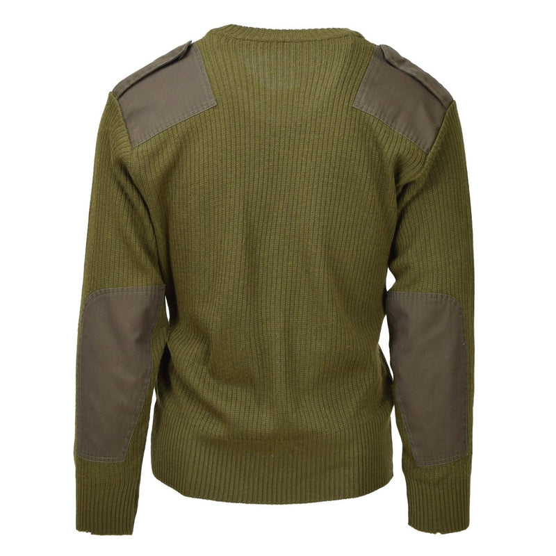 Original Italian military olive wool pullover bodywarmer sweater V-neck jumper - GoMilitar