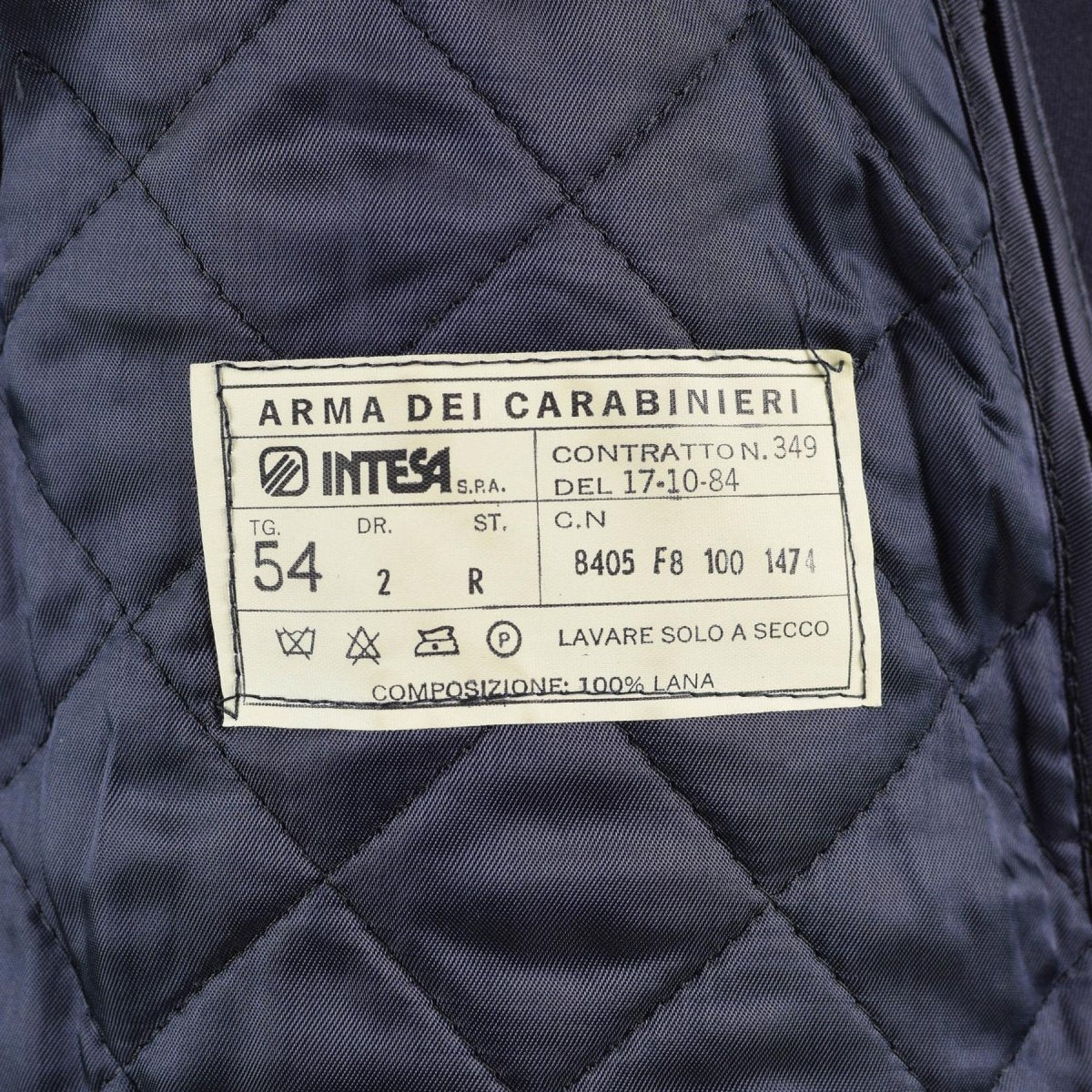 Original italienischer Militärpolizeimantel, langer Carabinieri-Trenchcoat mit Futter