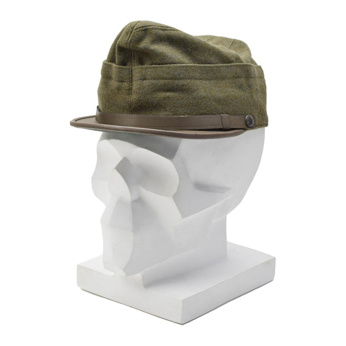 Original italienische Militär-Snapback-Feldmütze aus leichter Vintage-Olivenwolle - GoMilitar