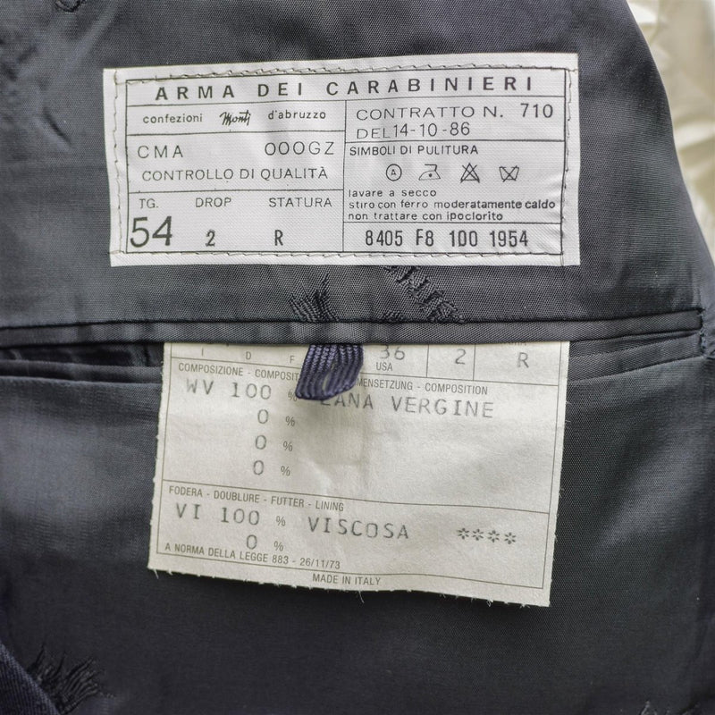 Original italienische Polizei Carabinieri Uniform Offizier Gesetzeshüter Kostüm NEU