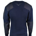 Original italienischer Pullover V-Ausschnitt Commando Jumper Dunkelblauer Pullover Wolle