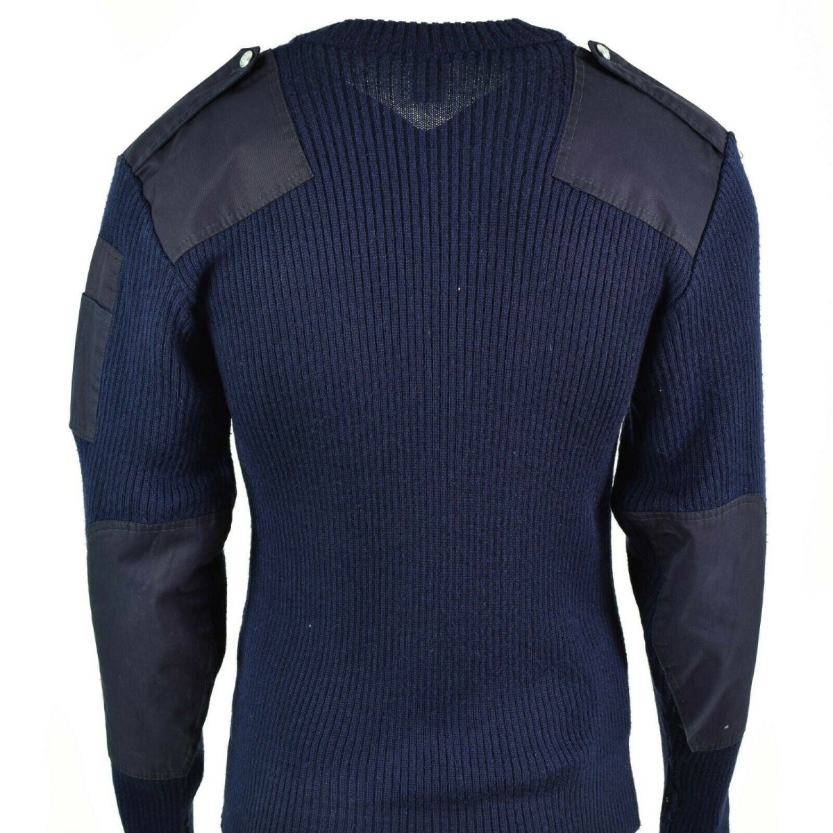 Original italienischer Pullover V-Ausschnitt Commando Jumper Dunkelblauer Pullover Wolle