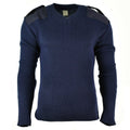 Original italienischer Pullover V-Ausschnitt Commando Jumper Dunkelblauer Pullover Wolle