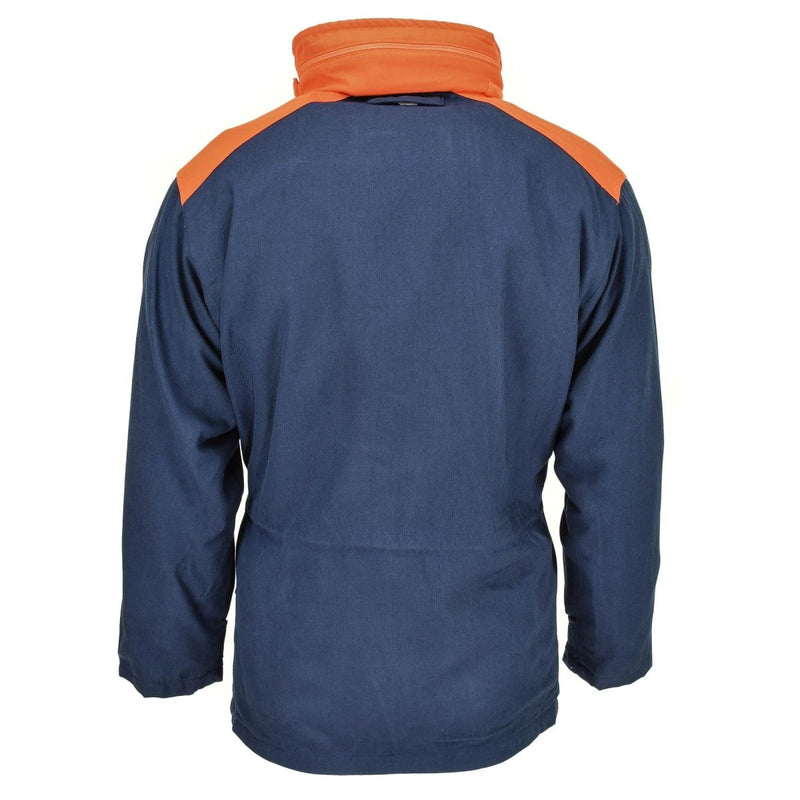 Original italienische dreischichtige Marine Parka Jacke mit Kapuze Vintage wasserdicht NEU