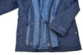 Original italienische dreischichtige Marine Parka Jacke mit Kapuze Vintage wasserdicht NEU