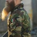 Original italienische Militär-Kampfjacke, leichte Woodland-Camouflage, Armee-Überschuss, NEU
