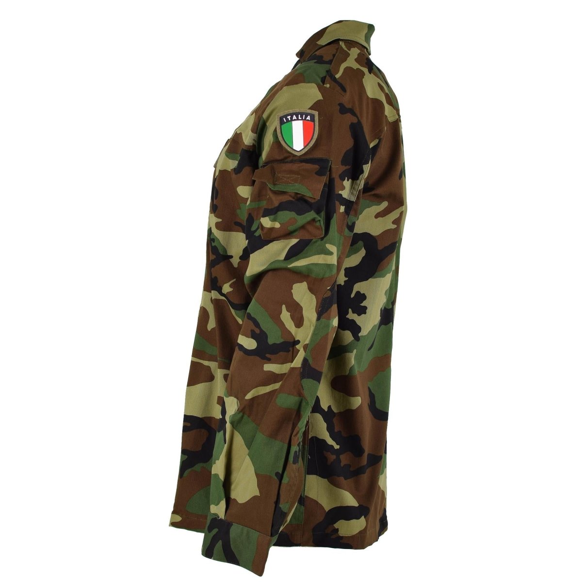Original italienische Militär-Kampfjacke, leichte Woodland-Camouflage, Armee-Überschuss, NEU