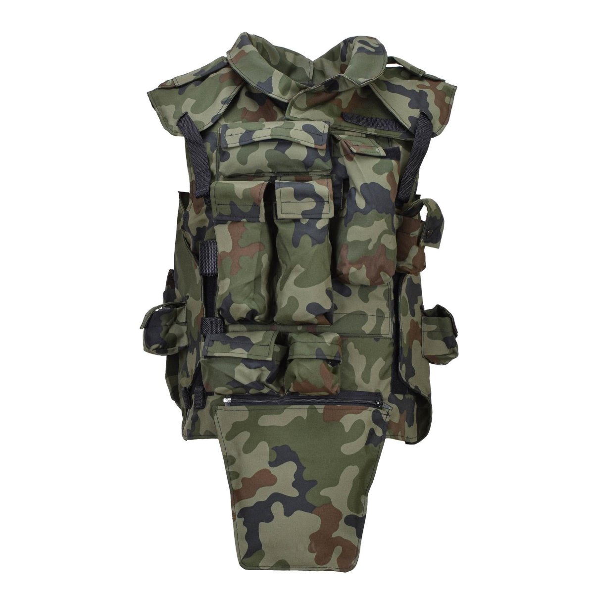 Original polnische militärische taktische Plattenträgerweste Woodland Camouflage