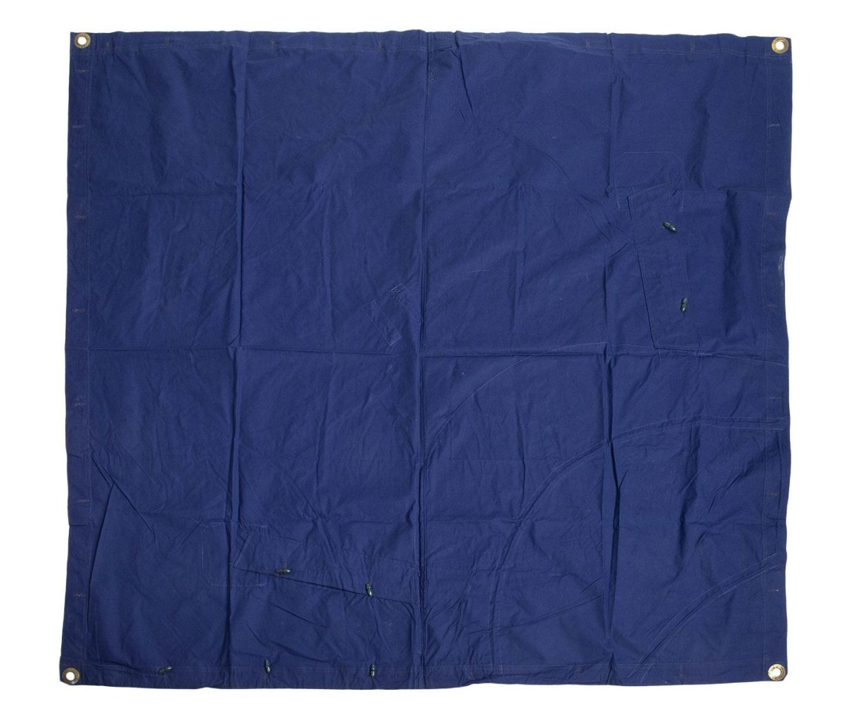 Original rumänische Militärzeltplane blau wasserdicht 1,80x1,80cm Überschuss