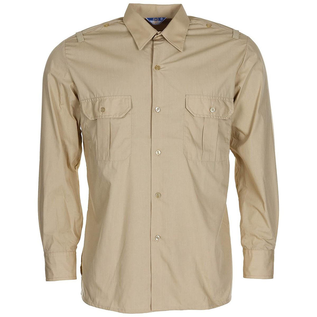 Original spanisches Militär-Langarm-Felddienst-Arbeitshemd, leichtes Khaki