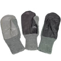 Original Schweizer Armee graue Wollhandschuhe für kaltes Wetter mit Lederhandfläche, Militärausgabe