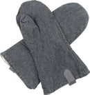 Original Swiss army denim gray wool mittens with warm lining and durable outer material for cold weather protection.