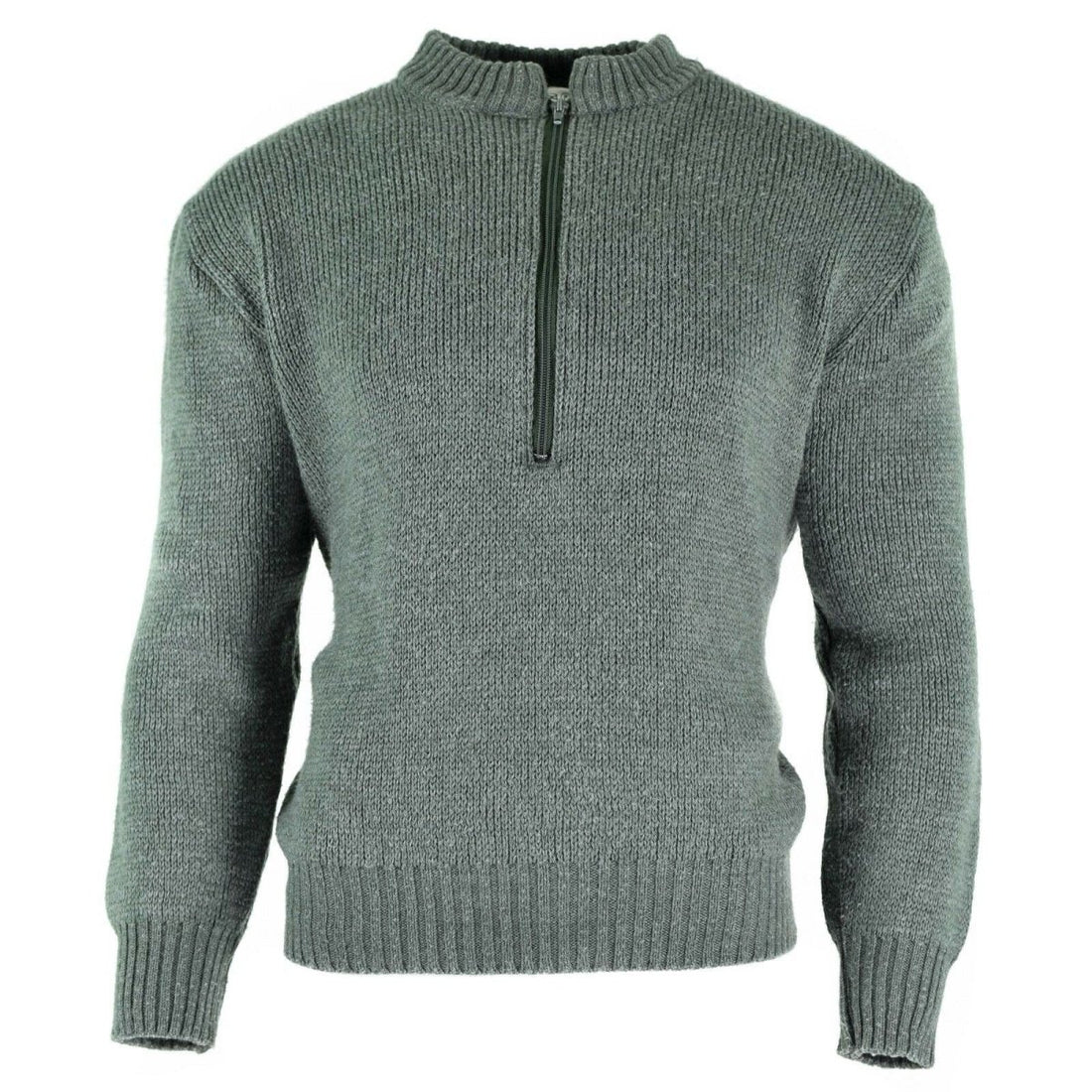 Original Schweizer Armee Pullover M74 Pullover grau Schurwolle mit Reissverschluss