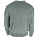 Back view of original Swiss army M74 grey wool pullover sweater with ribbed cuffs and waistband