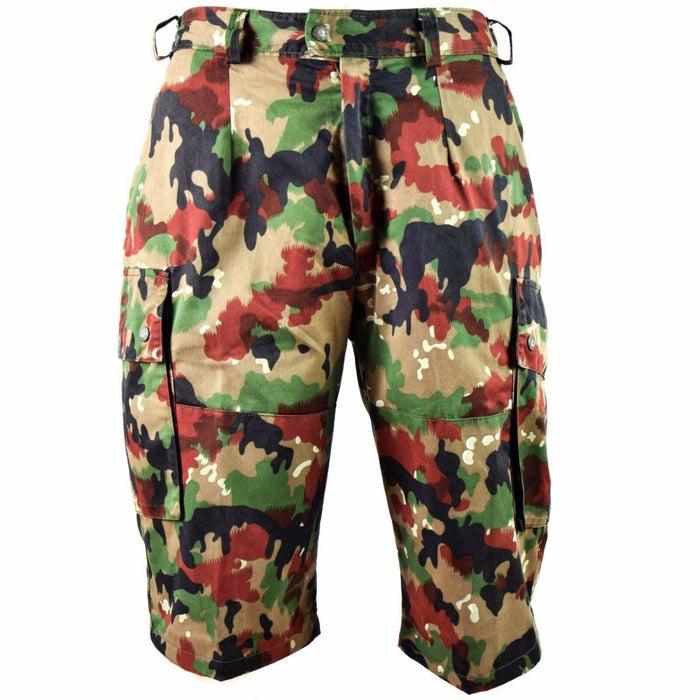 Original Schweizer Armee Shorts M83 Kampffeld Alpenflage TAZ 83 Camo Cargo Shorts - GoMilitar