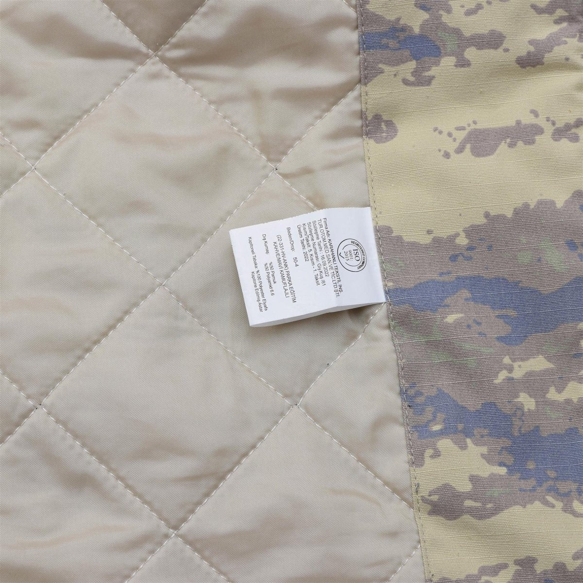 Original türkischer Militär-Feldparka mit gestepptem Rip-Stop-Futter M2018 Camo