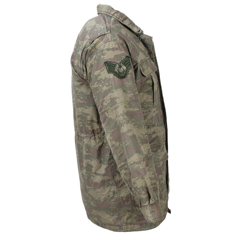 Original türkische Militär-Fallschirmjäger-Jacke Parka Camouflage Ripstop gefüttert Armee