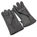 Pair of original US Army combat black leather insulated gloves with wrist straps for durable hand protection