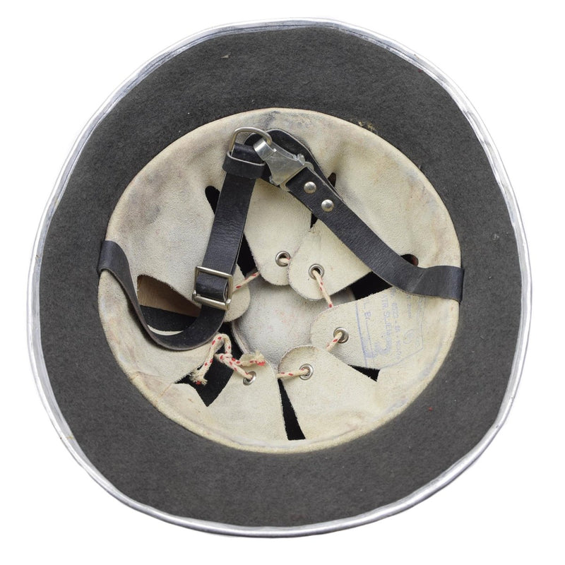 Original Yugoslavia military gray aluminum fireman helmet red start badge army - GoMilitar