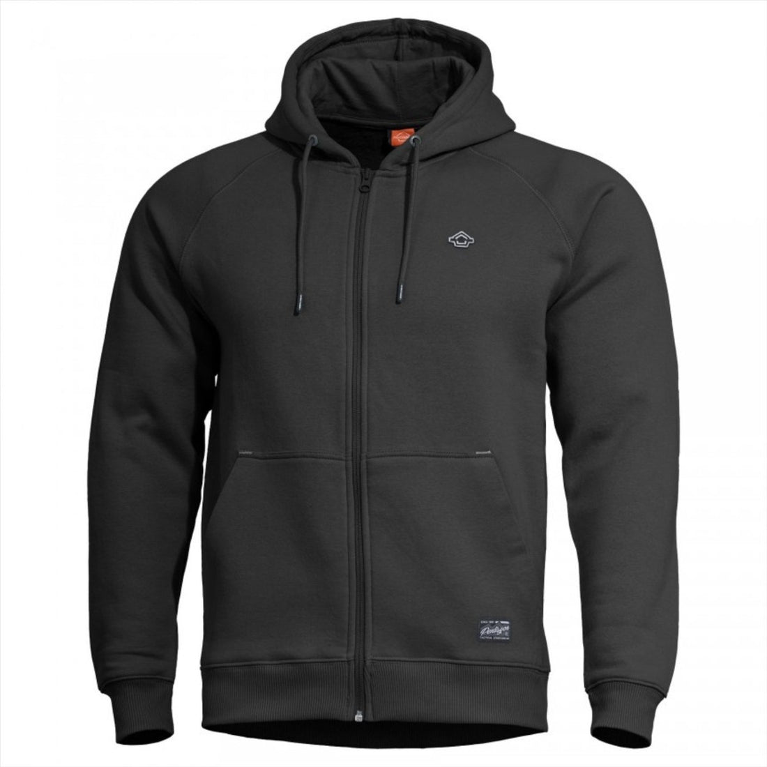 PENTAGON Phaeton Pullover mit durchgehendem Reißverschluss, bequeme Passform, Flatlock-Nähte, Sturmkapuze, Schwarz