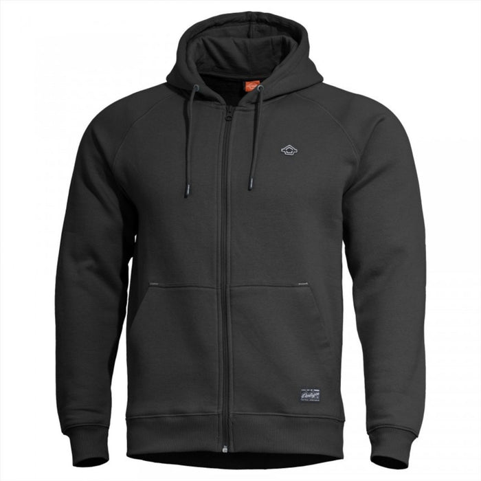 PENTAGON Phaeton Pullover mit durchgehendem Reißverschluss, bequeme Passform, Flatlock-Nähte, Sturmkapuze, Schwarz – GoMilitar