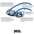 PETZL GRIGRI Sicherungsgerät, unterstütztes Bremsen, Klettern, Abseilen, Orange