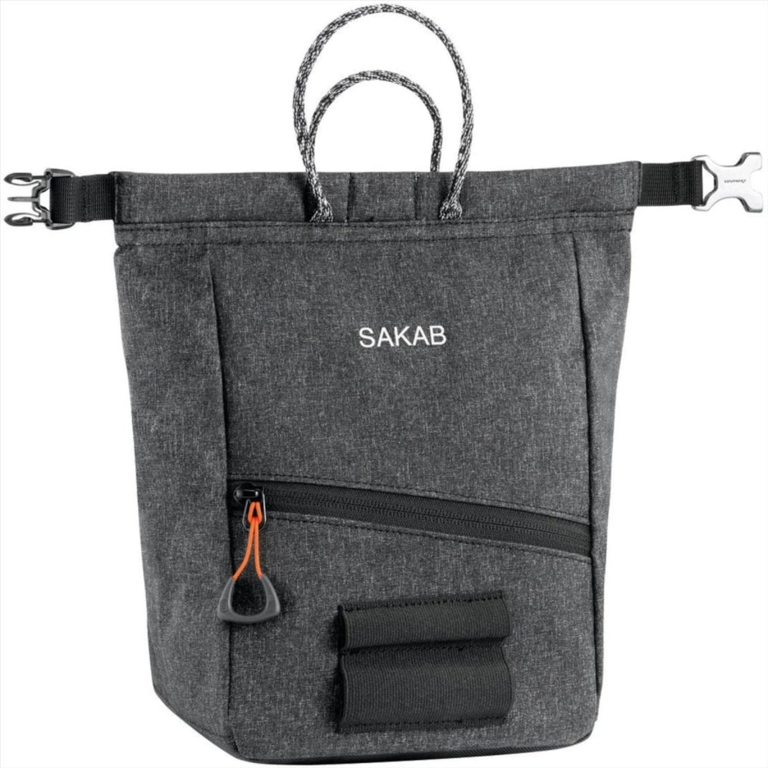 PETZL SAKAB Chalk Bag Robuster magnetischer Rollverschluss mit mehreren Taschen Grau