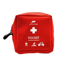 Red first aid kit with 'pharmavoyage' branding on a white background