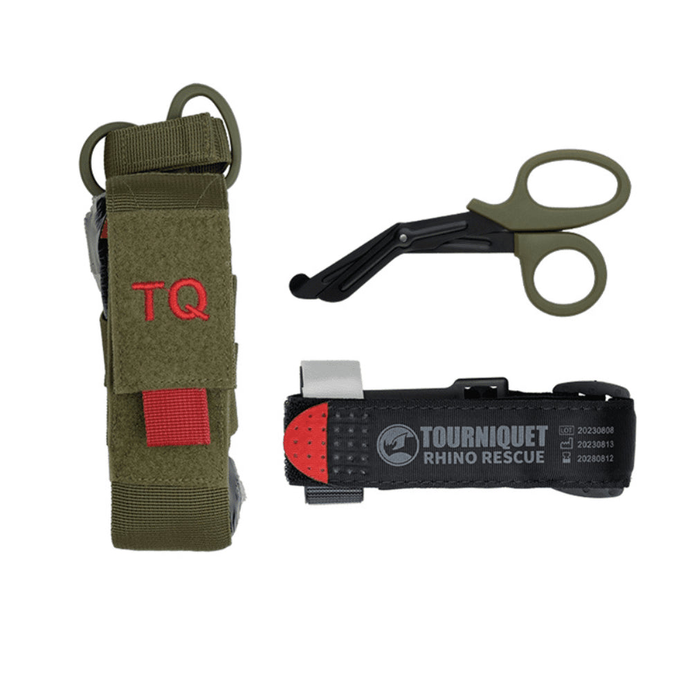 Rhino Rescue Tourniquet Set Beutel Schere Notfall-Erste-Hilfe-Set Olive