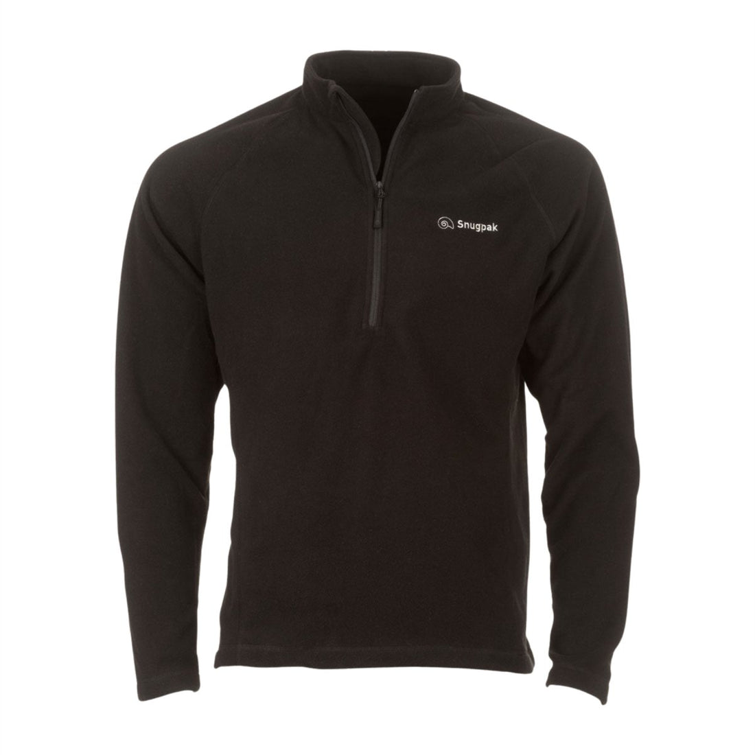 Snugpak IMPACT Fleecejacke, weicher Stehkragen, Kinnschutz, 1/4-Reißverschluss, Schwarz
