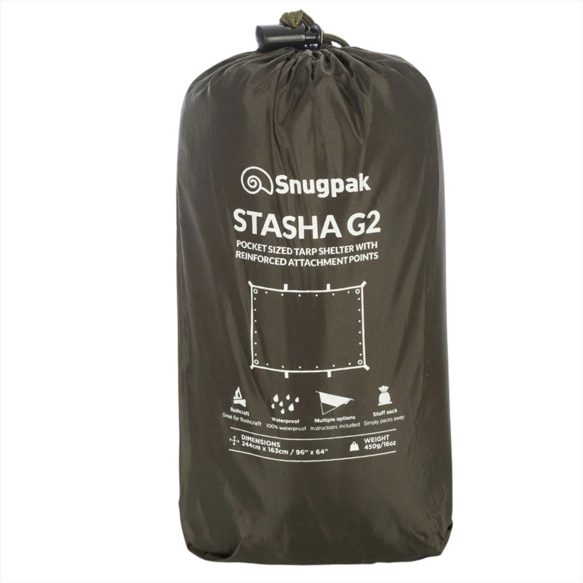 Snugpak Stasha G2 Plane, wasserdicht, leicht, kompakt, Schutzplane, Oliv
