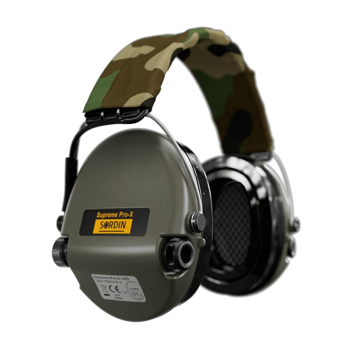 Sordin Supreme Pro-X LED Electronix Hörschutz Stirnband Textil Camo