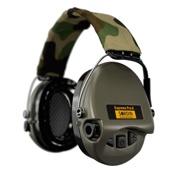 Sordin Supreme Pro-X LED Electronix Hörschutz Stirnband Textil Camo