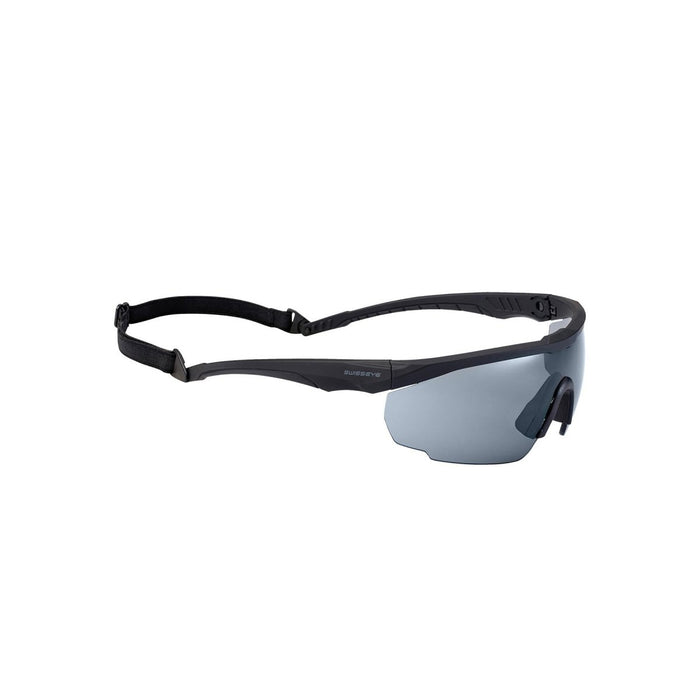 SWISS EYE Schutzbrille mit dunkel getönten Gläsern, verstellbarem Riemen, Antibeschlag-, Kratz- und UV-Schutz für das Schießen.