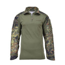 TACGEAR Flecktarn German Army combat shirt with ripstop sleeves and breathable fabric for all-season tactical use.