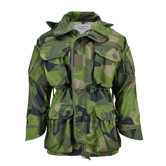 TACGEAR Ripstop-Kommando-Hängerjacke im Militärstil in Splinter-Camouflage mit mehreren Taschen und durchgehendem Reißverschluss