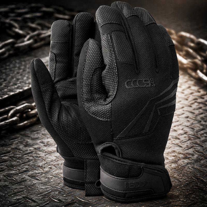 TAMREX PRO-6000 Taktische Handschuhe, langlebiger Diamond Grip, Klettverschluss, Schwarz